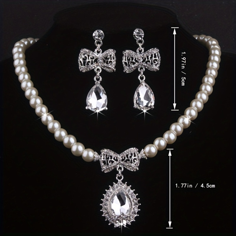 Bridal Rhinestone & Beads Necklace for Weddings