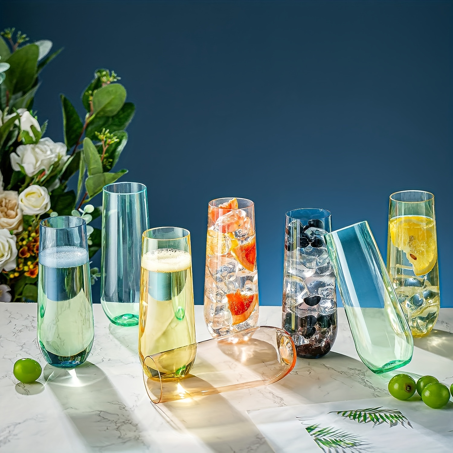 Plastic Stemless Champagne Glasses Shatterproof Reusable - Temu