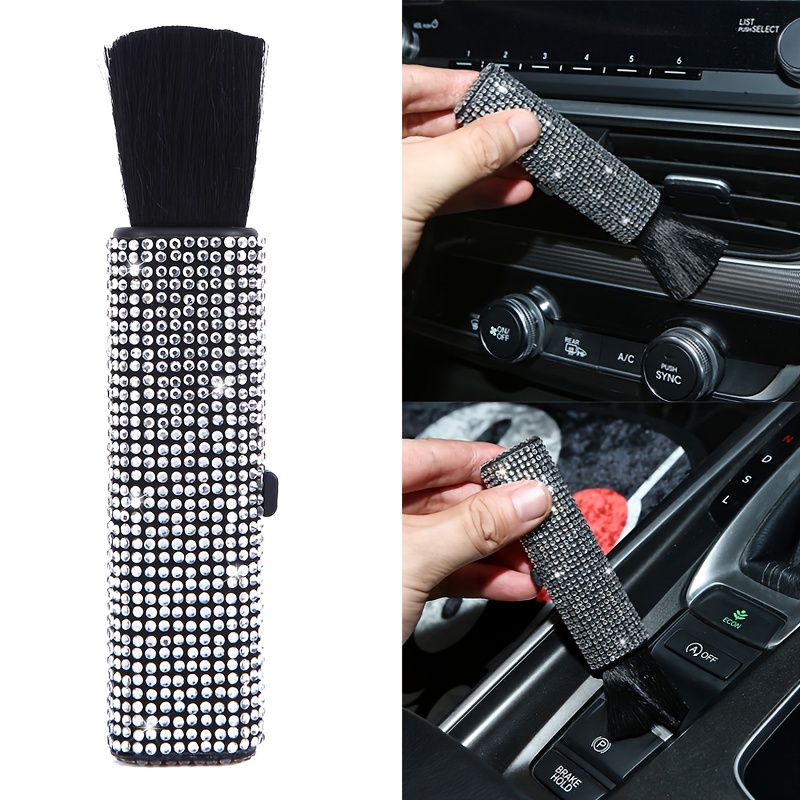 Car Rhinestones Auto Interior Dust Brush Crystal Artificial - Temu