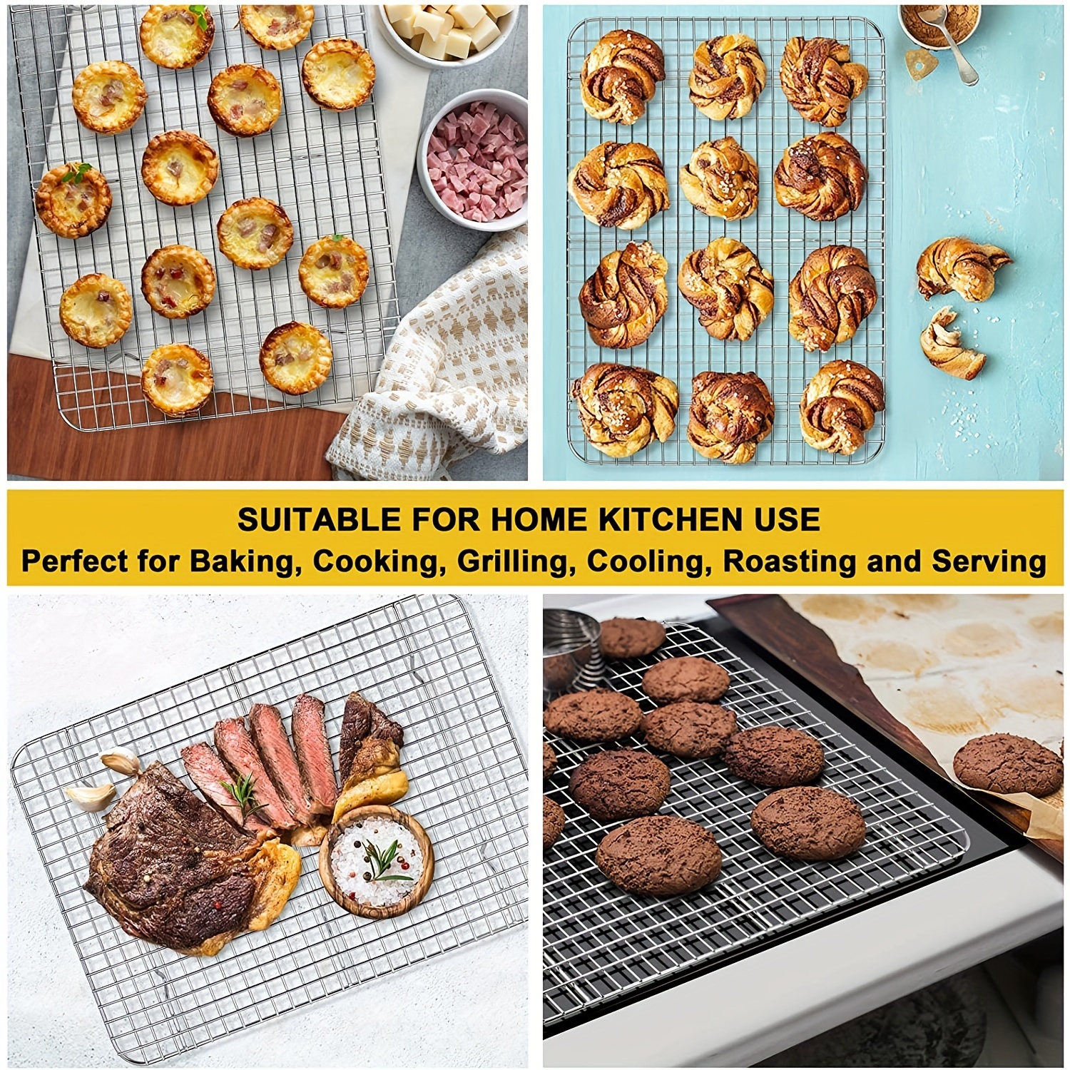Heavy Duty Cooling Rack for Cooking and Baking, Rust Resistant Oven Rack  and Wire Rack, Grill and Baking Rack, Wire Cookie Cooling Racks for Baking