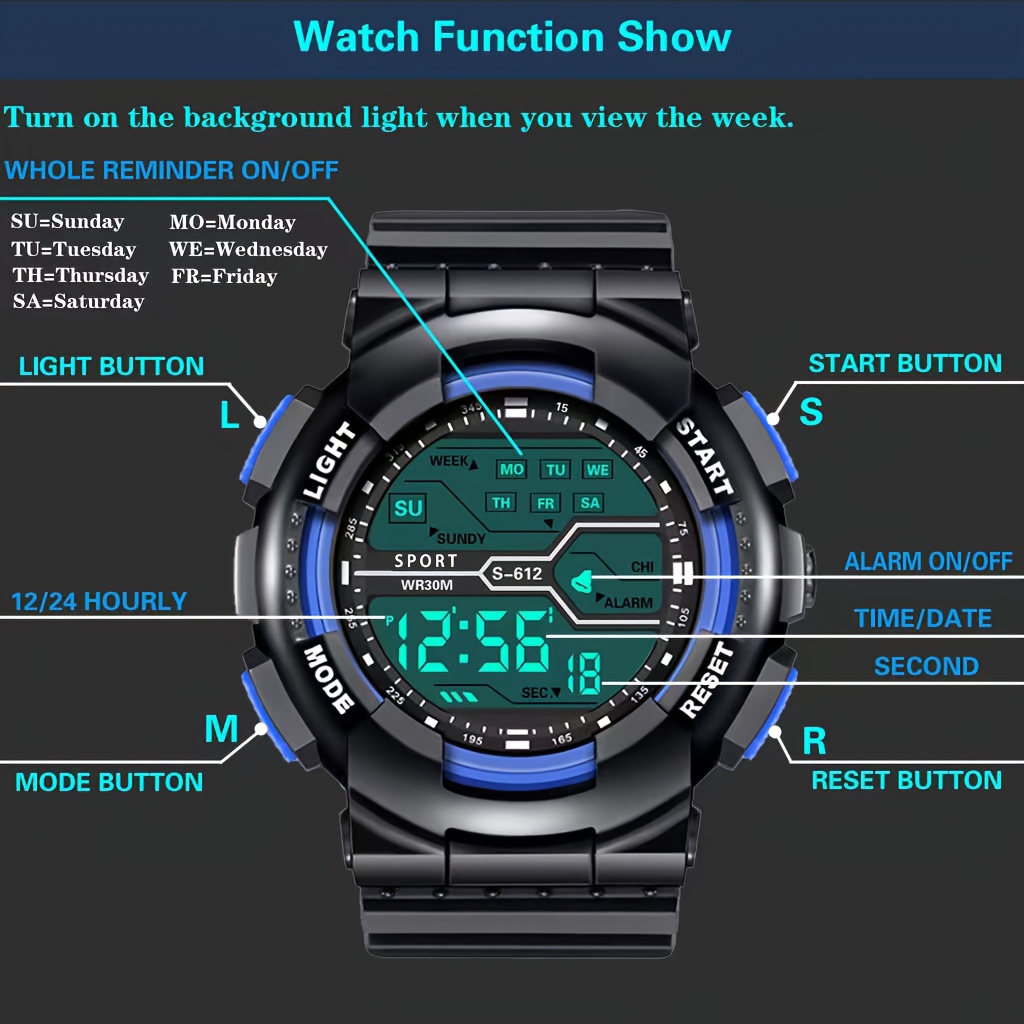 sports electronic watch for teenagers luminous watch for men and women   for gifts details 0