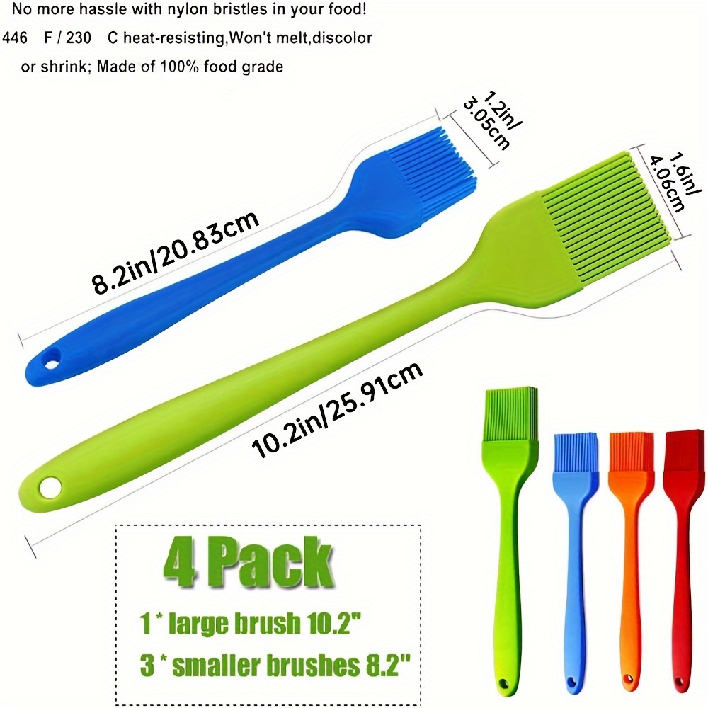 1PC Large Food Grade Silicone Basting Brush Pancake BBQ Brush Resistant  Pastry Butter Cooking Baking Tool Green 