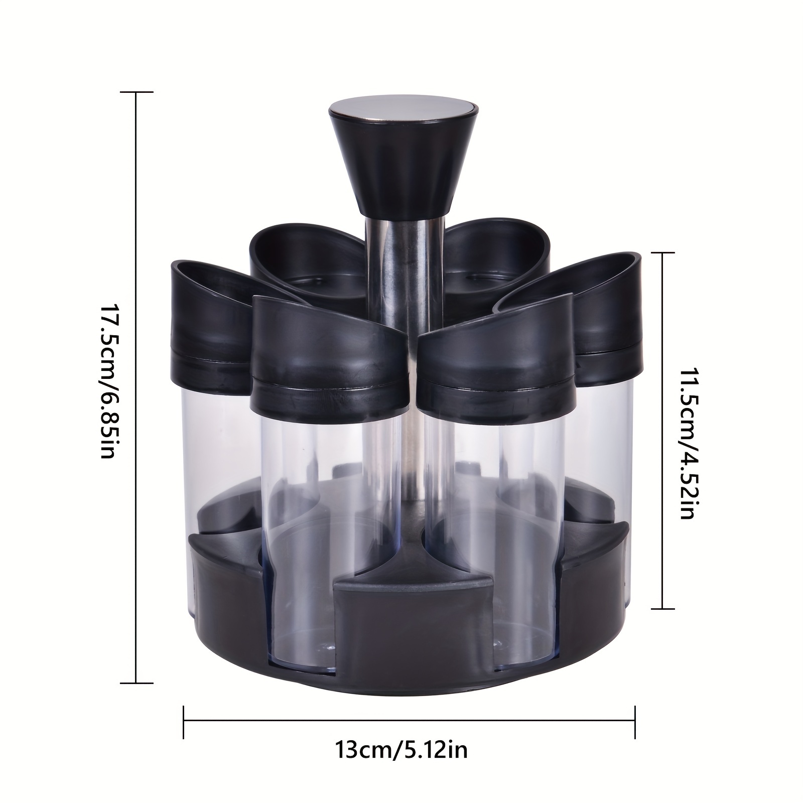 6Pcs Multifunction Set Spices Rack Rotating Tanks Cruet Storage