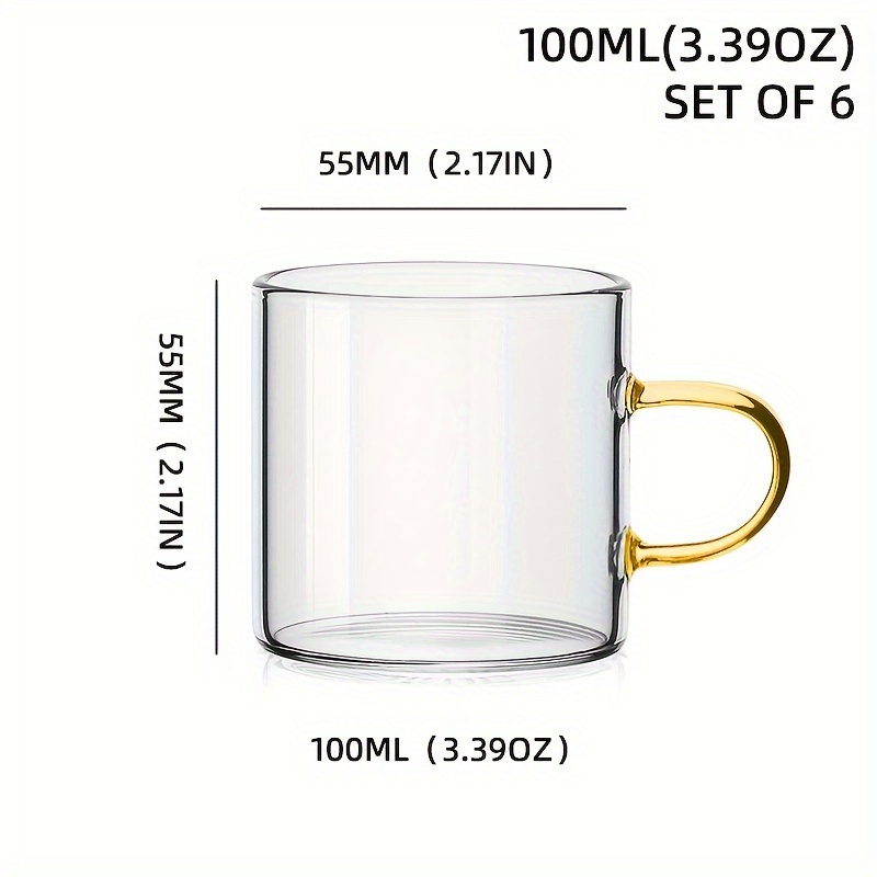 Colorful Glass Handle Cup Clear Heat Resistant Borosilicate Glass Tea  Espresso Cup Coffee Drinkware Glassware Set With Handle Summer Winter  Drinkware, Home Kitchen Items - Temu