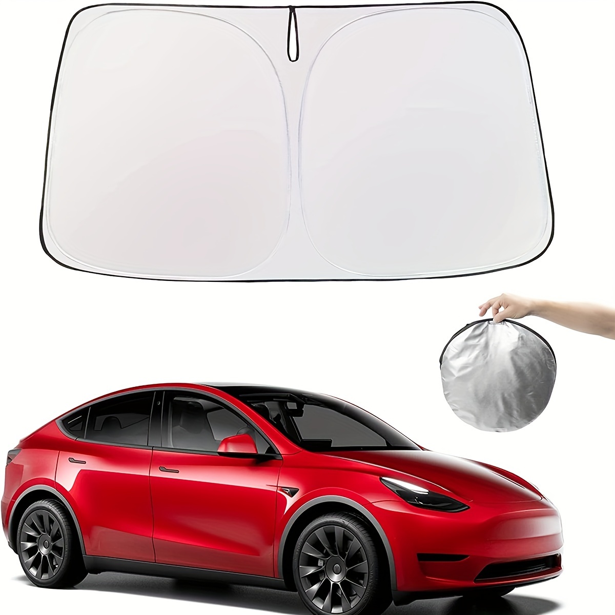 Glass Roof Sunshade for Tesla Model Y Accessories 2020-2023,No Sag Foldable  Sunroof Shade Heat Insulation Cover Top Window UV Sun Blocking Heat Shade