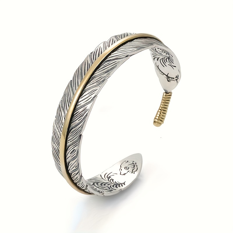 Classic Fashion 2 Tone Feather Bangle Bangle Bracelet Everyday Casual Jewelry Additions