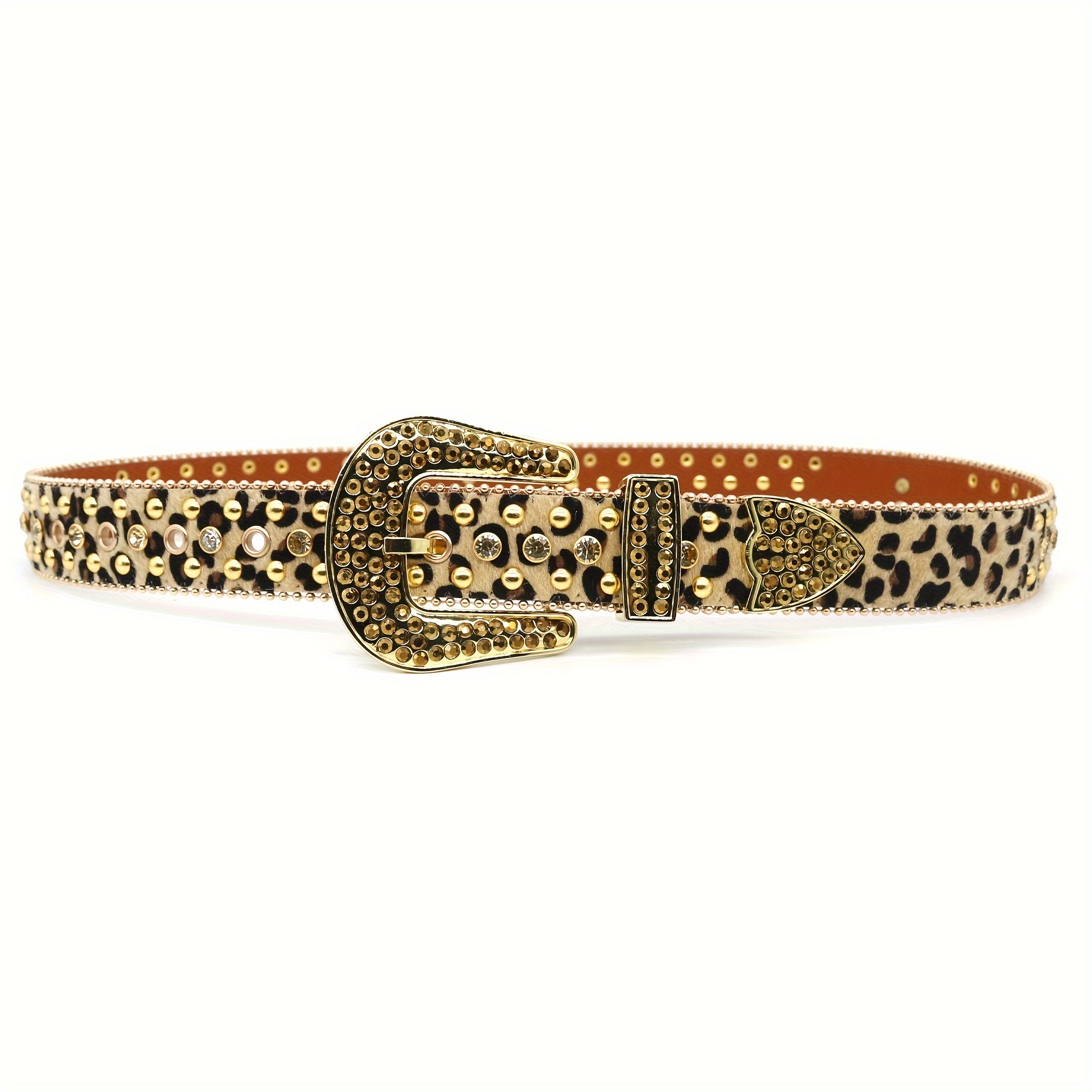 Y2K Leopard Print Gold Belt Y2K Leopard Print Belt | Unisex Faux Leather Fashion - Etsy main image 3