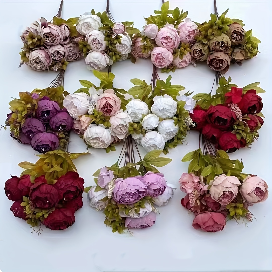 Hortensias secas de seda, hortensias artificiales, centros de mesa azul  púrpura, ramos de novia de boda de seda diy -  España
