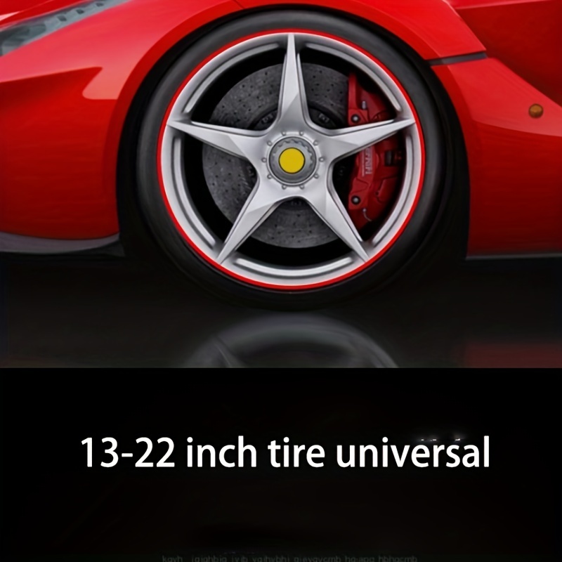 Acheter Anneau de protection de bord de jante de moyeu de roue de voiture  rouge 8M, autocollant de protection de pneu, bande en caoutchouc US