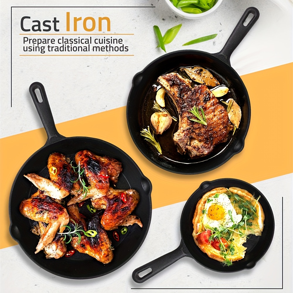 Deep Frying Pan Non stick Classic Skillet Cast Iron Saute - Temu