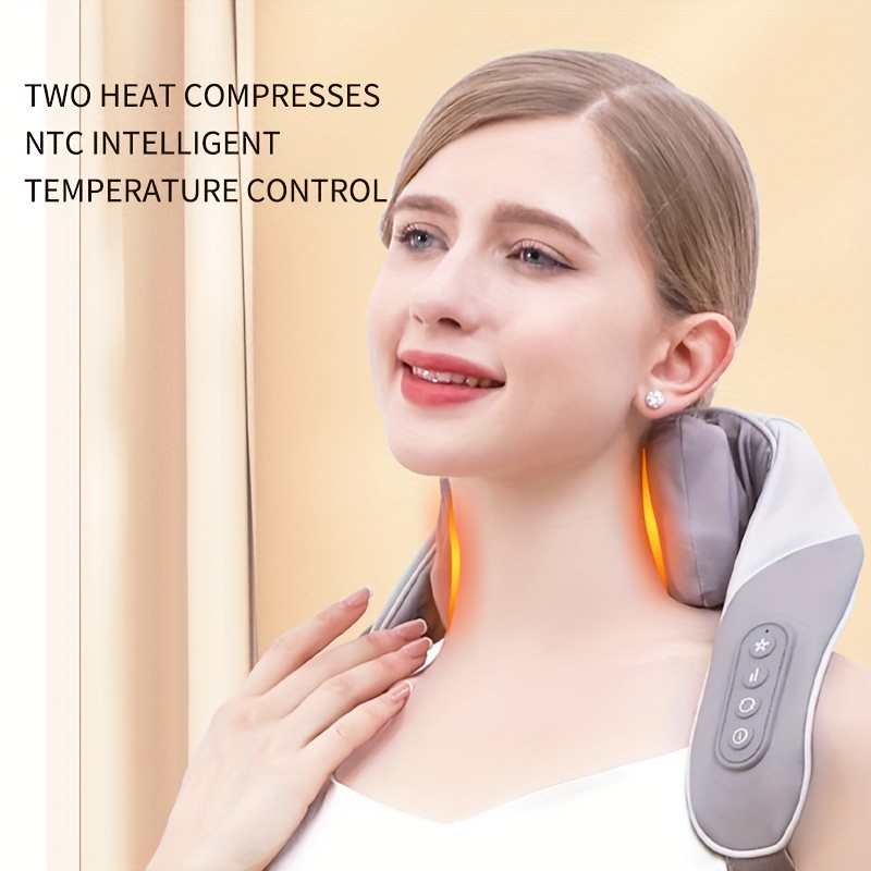 Finger Pressure Neck Massager With Heating Function Back - Temu