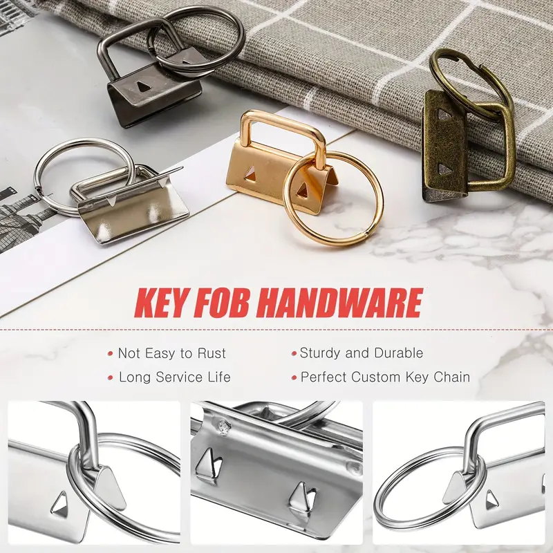 Key Fob Hardware Set Key Fob Hardware Wristlet With Key Ring - Temu