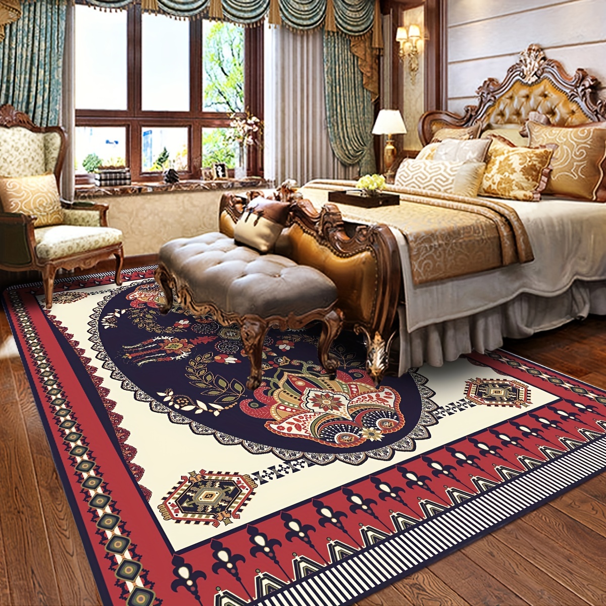 Non Slip Large Traditional Rugs Bedroom Living Room Hallway Runner