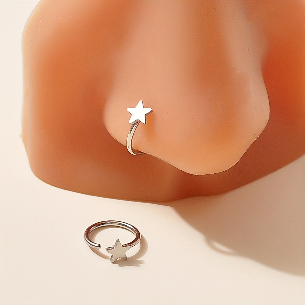2 Pcs Personality No Piercing Stainless Steel Star Shape Nose Clip