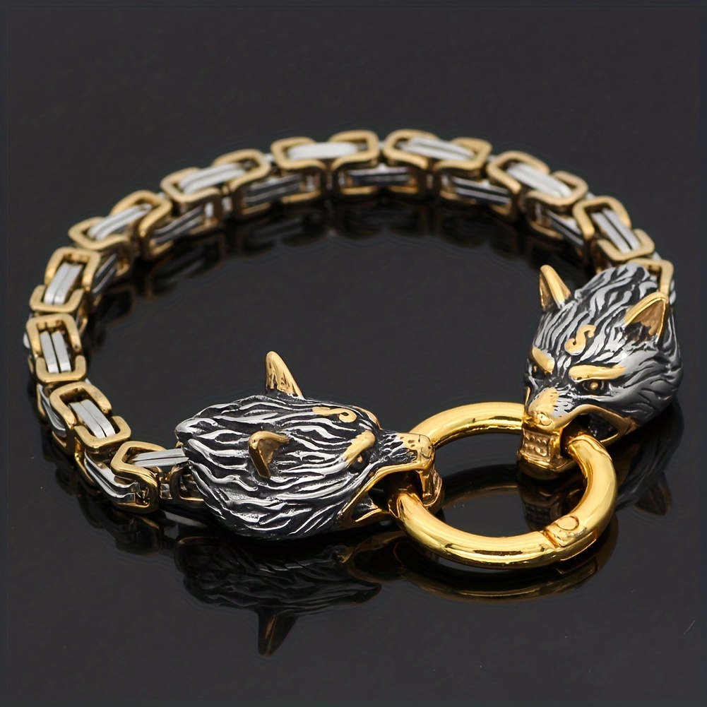 Retro Wolf Head Bracelet For Men Daily Decoration Gift