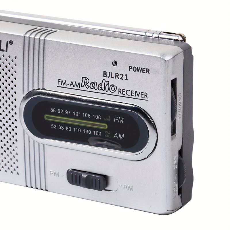 Pocket Radio Portable Mini Am / fm Radio Pequeño Transistor de Radio con  Indicador de Potencia Conector para Auriculares