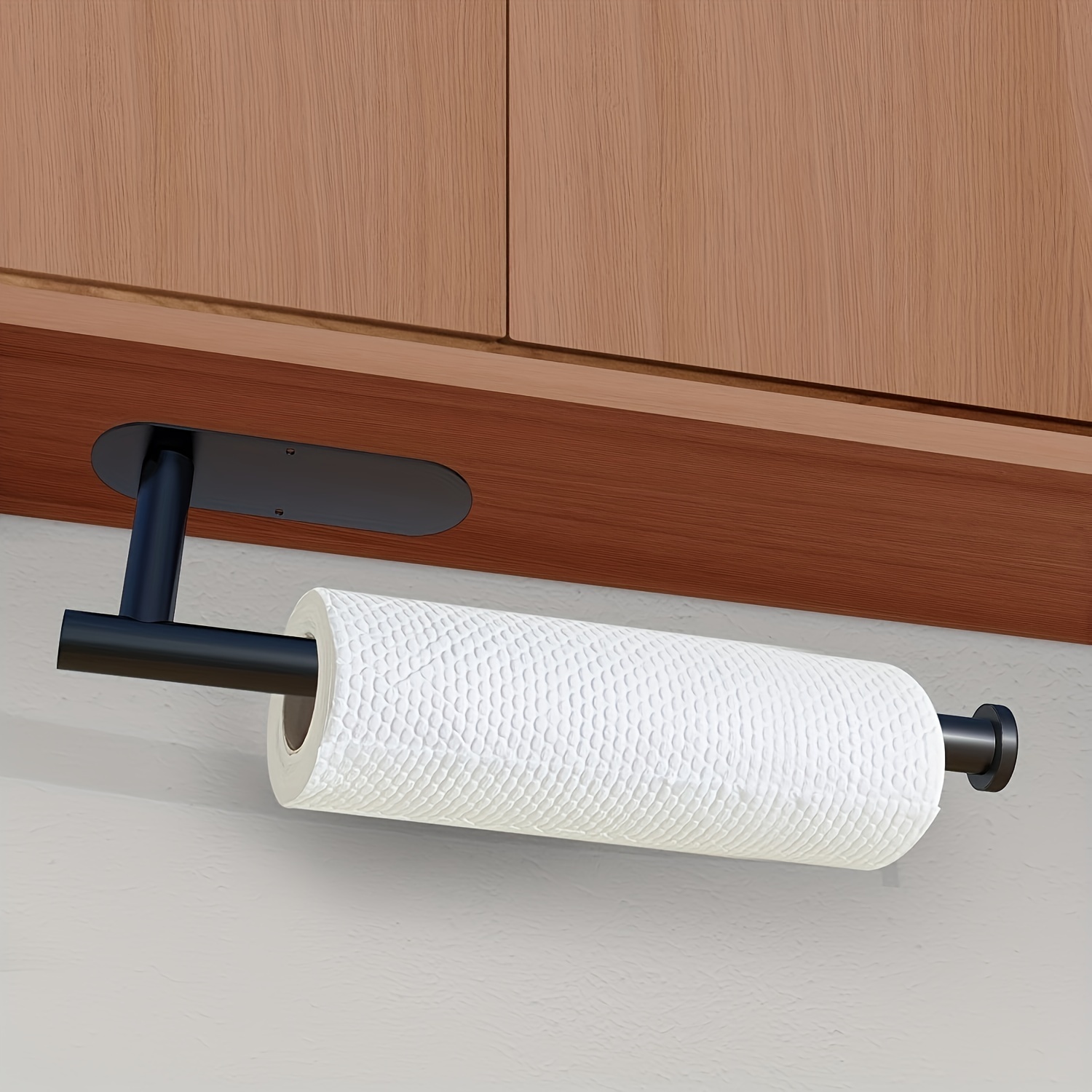 FVKOOG Magnetischer Papierhandtuchhalter, unter Kabinett Papier Roll Rack  Handtuchhalter Kohlenstoffstahl mit rostbeständigem Finish (Weiß)