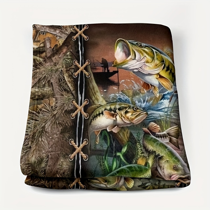 Digital Printed Blanket Men Fishing Gift Blanket Super Soft - Temu