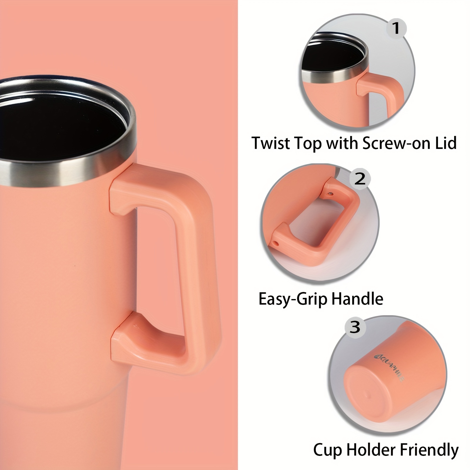 Stainless Steel Insulated Coffee Mug Cups With Handle Double Wall Vacuum Travel  Cup Christmas Mug - Temu