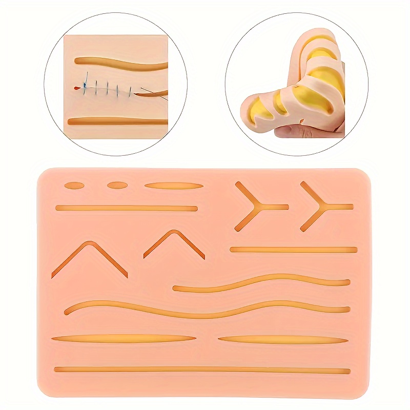 La pratique de suture de silicone Kit avec le tampon de plat