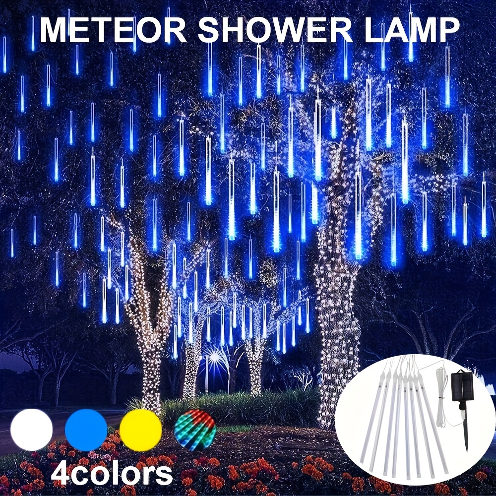 LLUVIA DE LUCES LED EXTERIOR PARA ARBOLES Y LED METEORO MULTICOLOR 8 TUBOS, Ticoral Express