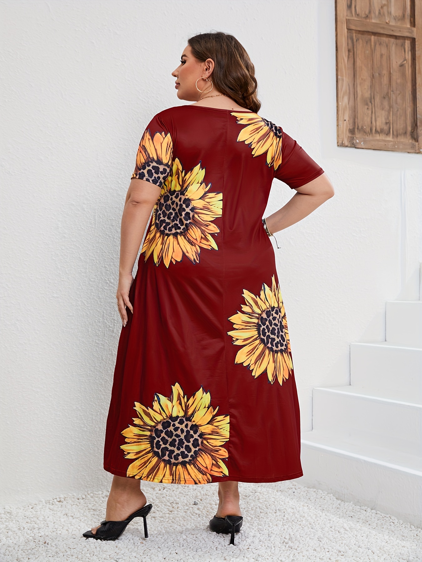 Plus Plants Print Keyhole Neck Belted Dress  Simple gowns, Casual maxi  dress outfit, Plus size fashion for women