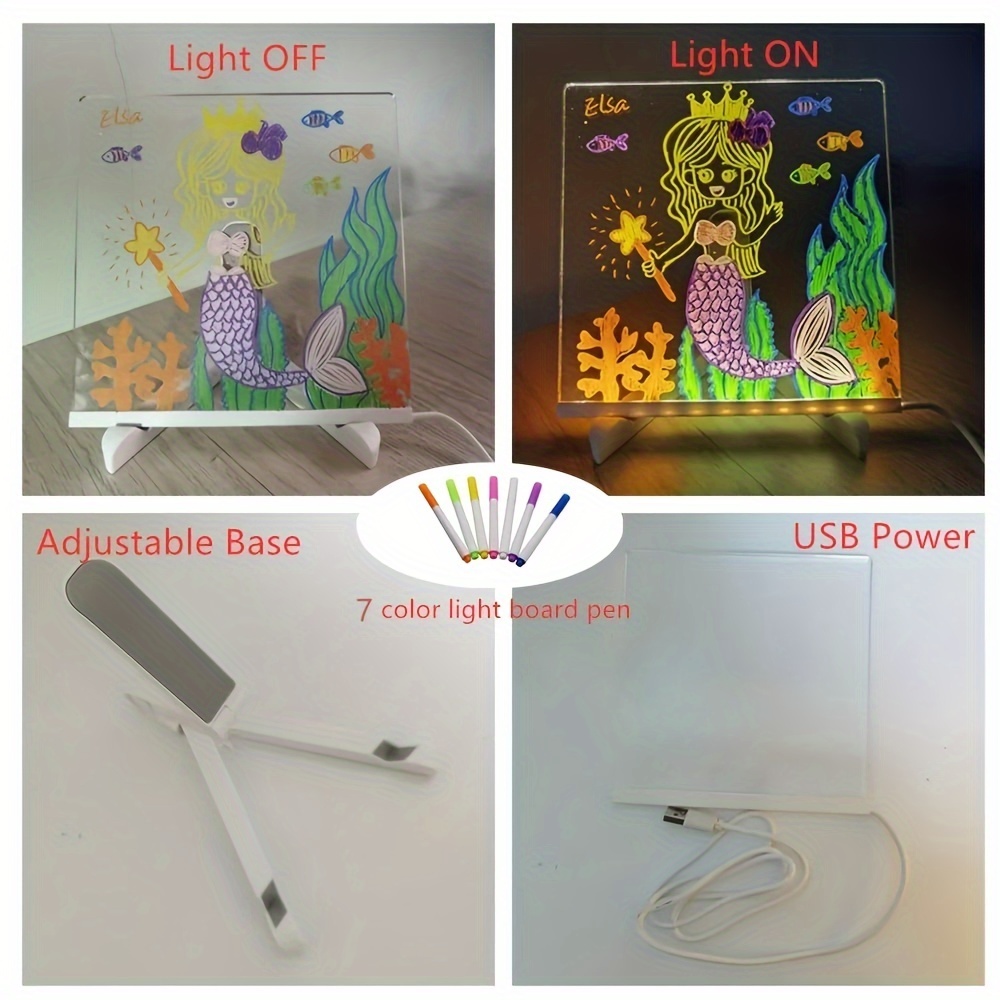 LED Acrylic Dry Erase Board  Light Up Dry Erase Board Rewritable