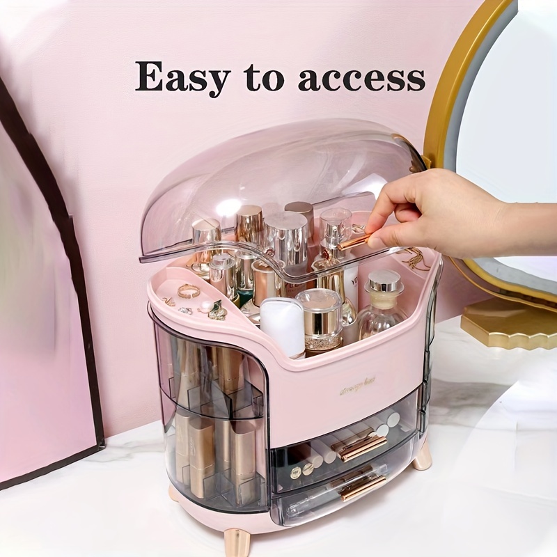 Large Transparent Cosmetic Storage Box Portable Makeup Case - Temu