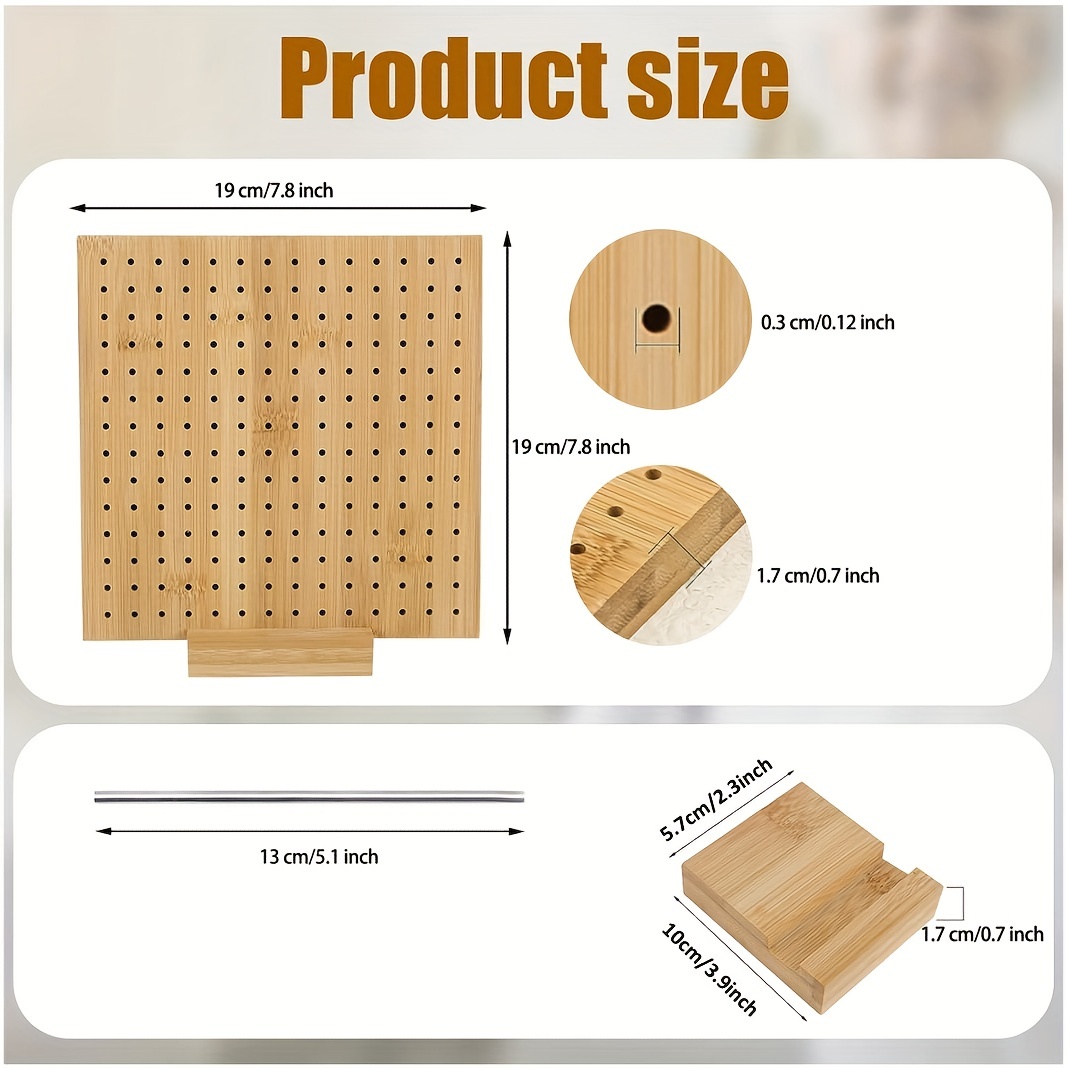 11.8 Inches Bamboo Wooden Board for Knitting Crochet and Granny