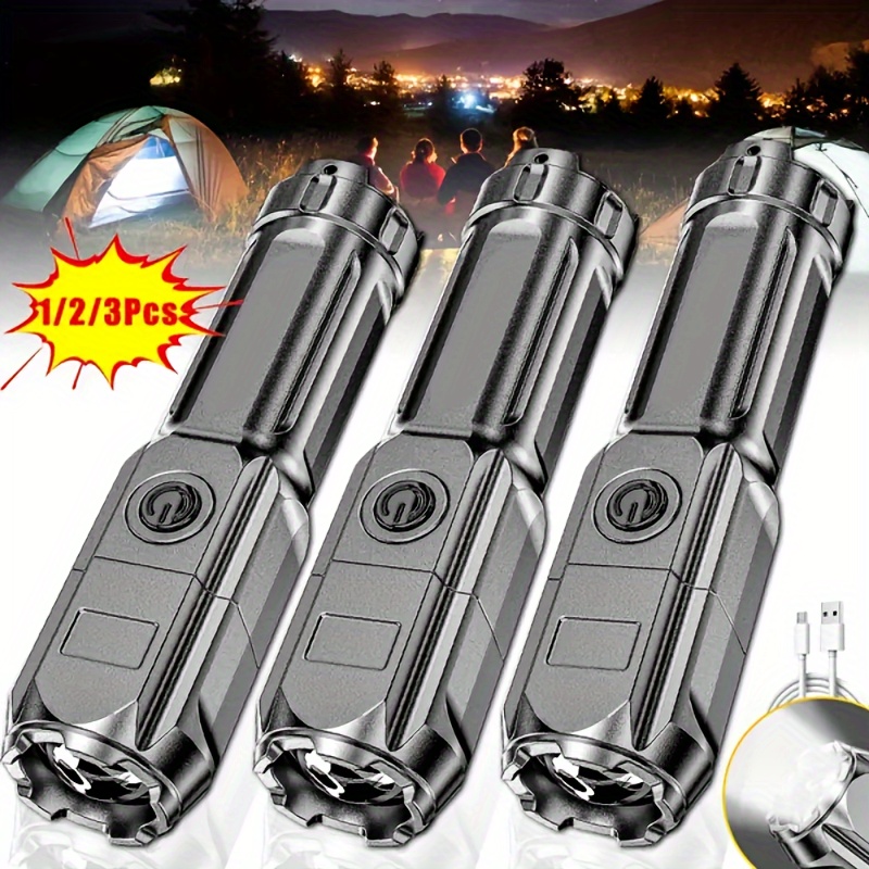 Super Bright Zoomable Flashlight - Portable, Multi-functional, Telescopic  Zoom For Outdoor Home Use - Temu