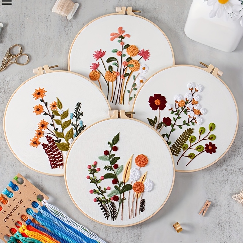 Diy Butterfly Pattern Embroidery Kit Basic Novice Practice - Temu
