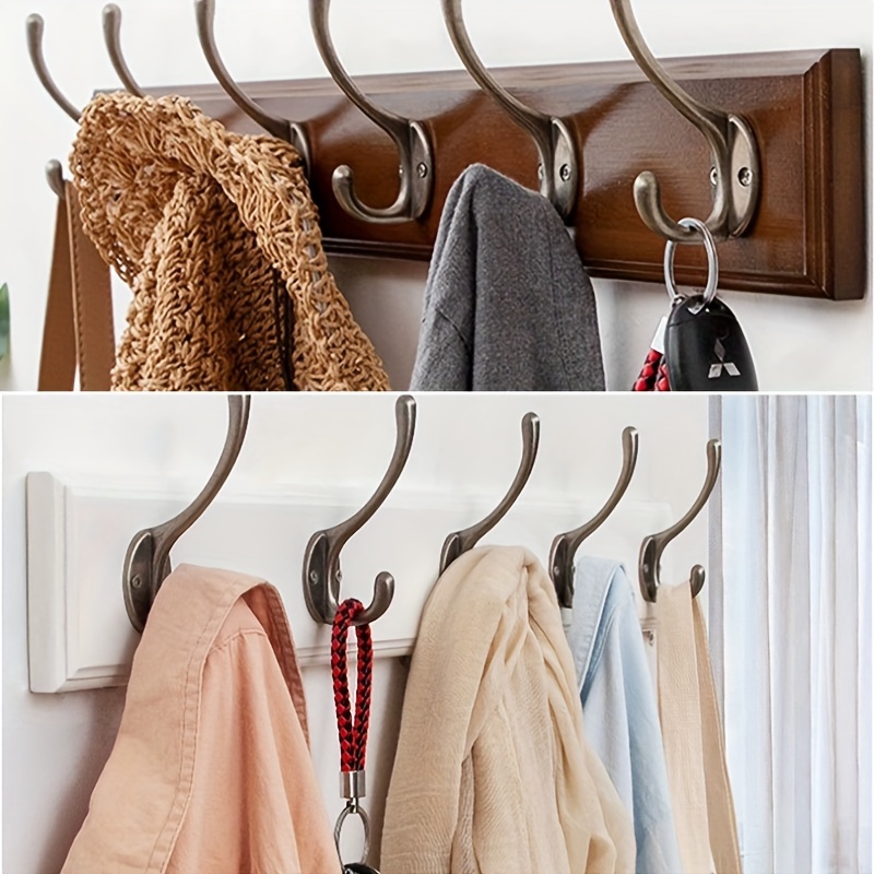 YONIAK Crochets muraux robustes avec 4 crochets, porte-manteau en métal  pour suspendre peignoirs, serviettes, vêtements, chapeaux, crochets de  porte