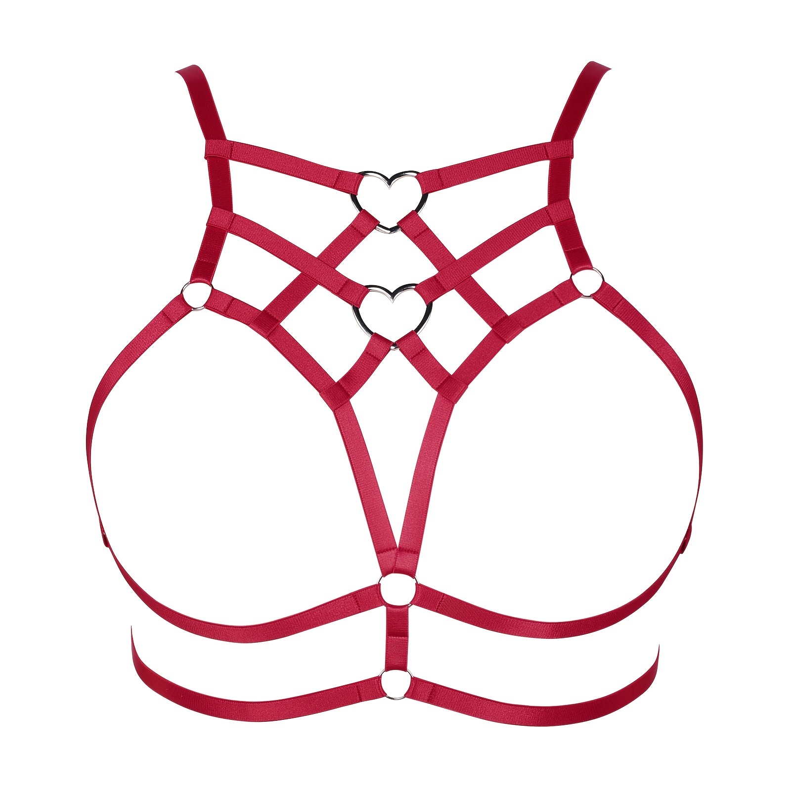 Punk Style Heart Ring Linked Cage Bra Harness - Sexy Lingerie & Underwear  Accessory for Women