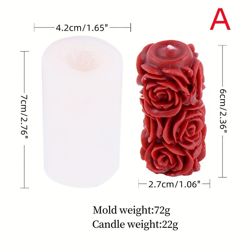 3D Rose Candle Silicone Mold-rose Flower Candle Molds-valentine's