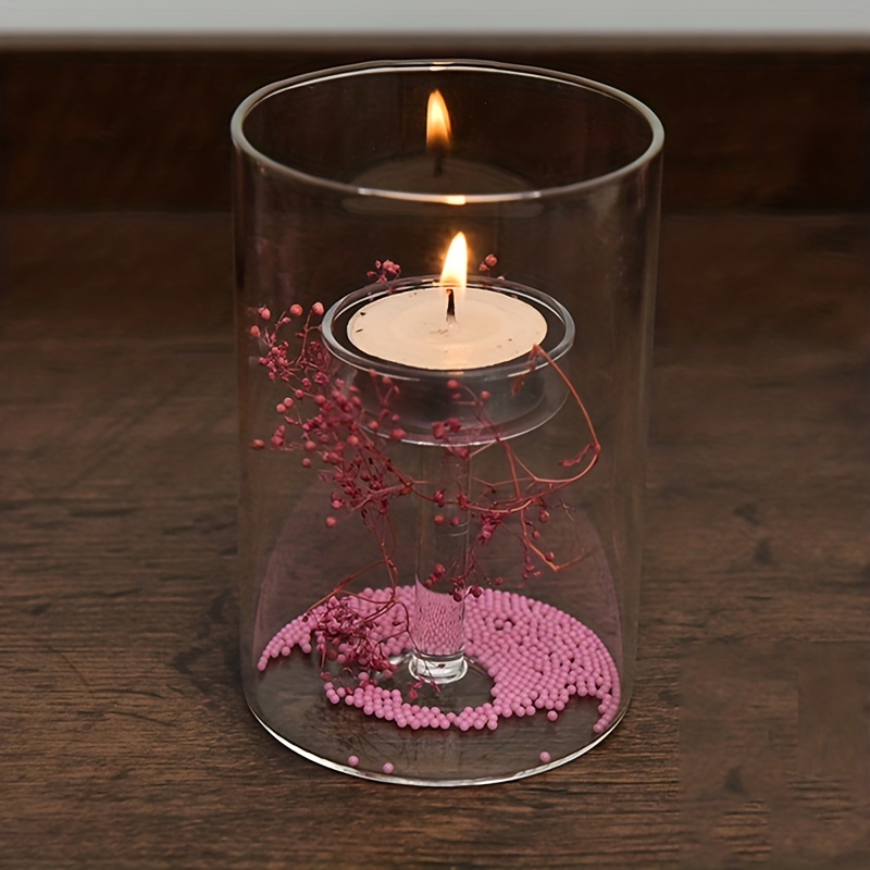Transparent Glass Candle Cover Romantic Candlelight Dinner Style Decor  Holder