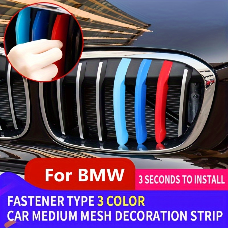 Für BMW 1 Serie F40 2020-2023 7 Stangen Auto 3D M Styling Kühlergrill Trim  Stoßstange Abdeckung Streifen Aufkleber Für Auto Externe Dekor