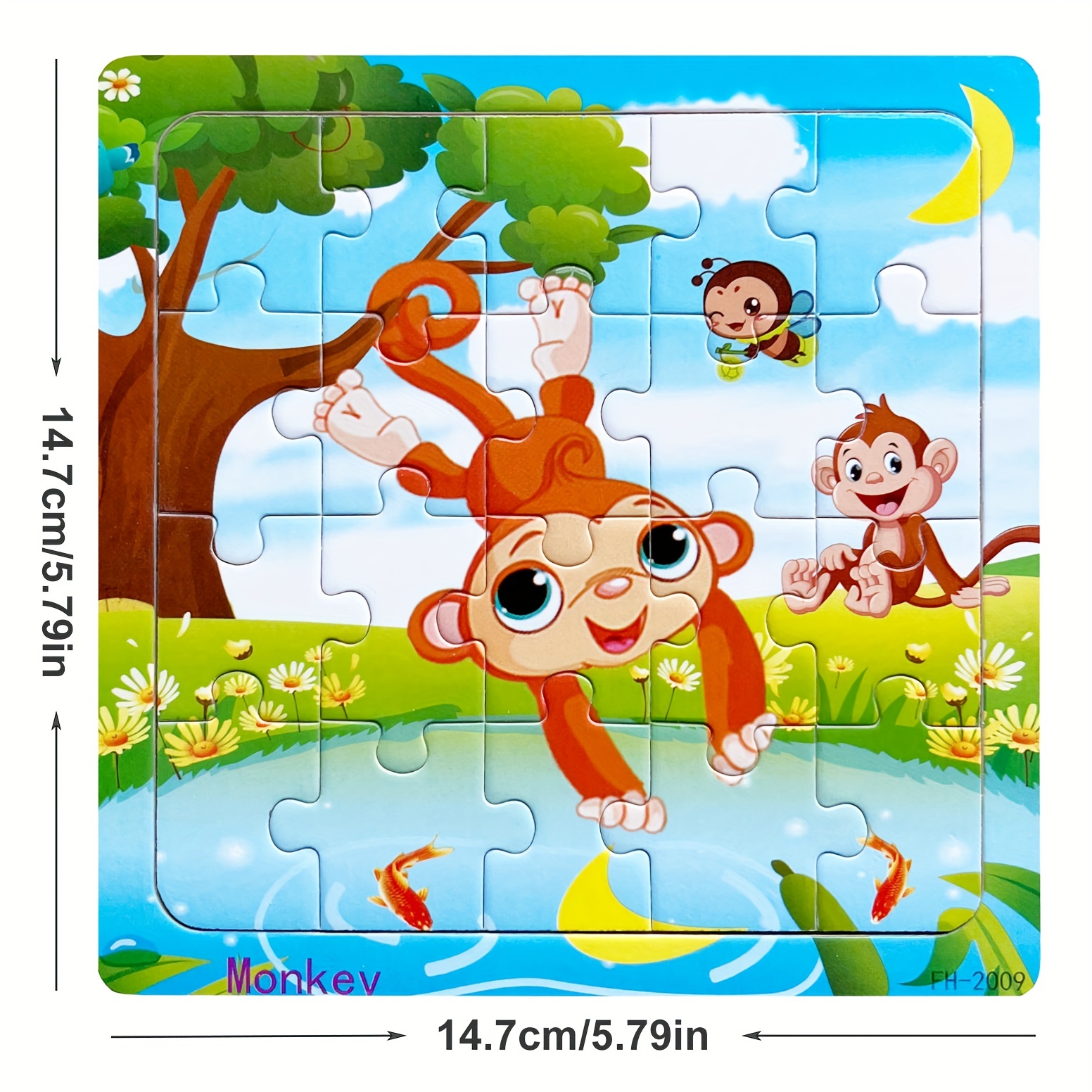 Wooden Puzzle Cartoon Animals Car Letter Number Pattern - Temu