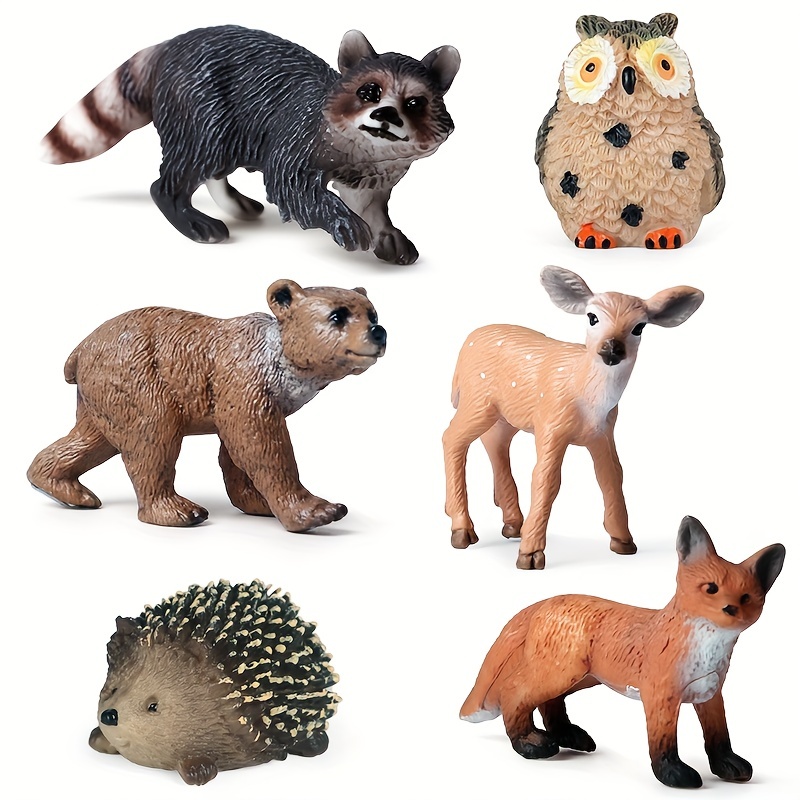 Figuras de juguetes de animales del bosque, 10 figuras de plástico de  animales del bosque para decoración de pasteles, juego de juguetes  realistas de