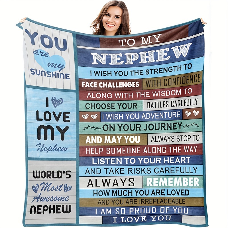 

1pc Nephew Gift Blanket, Throw Blanket, Warm Cozy Soft Blanket For Couch Bed Sofa Office Camping