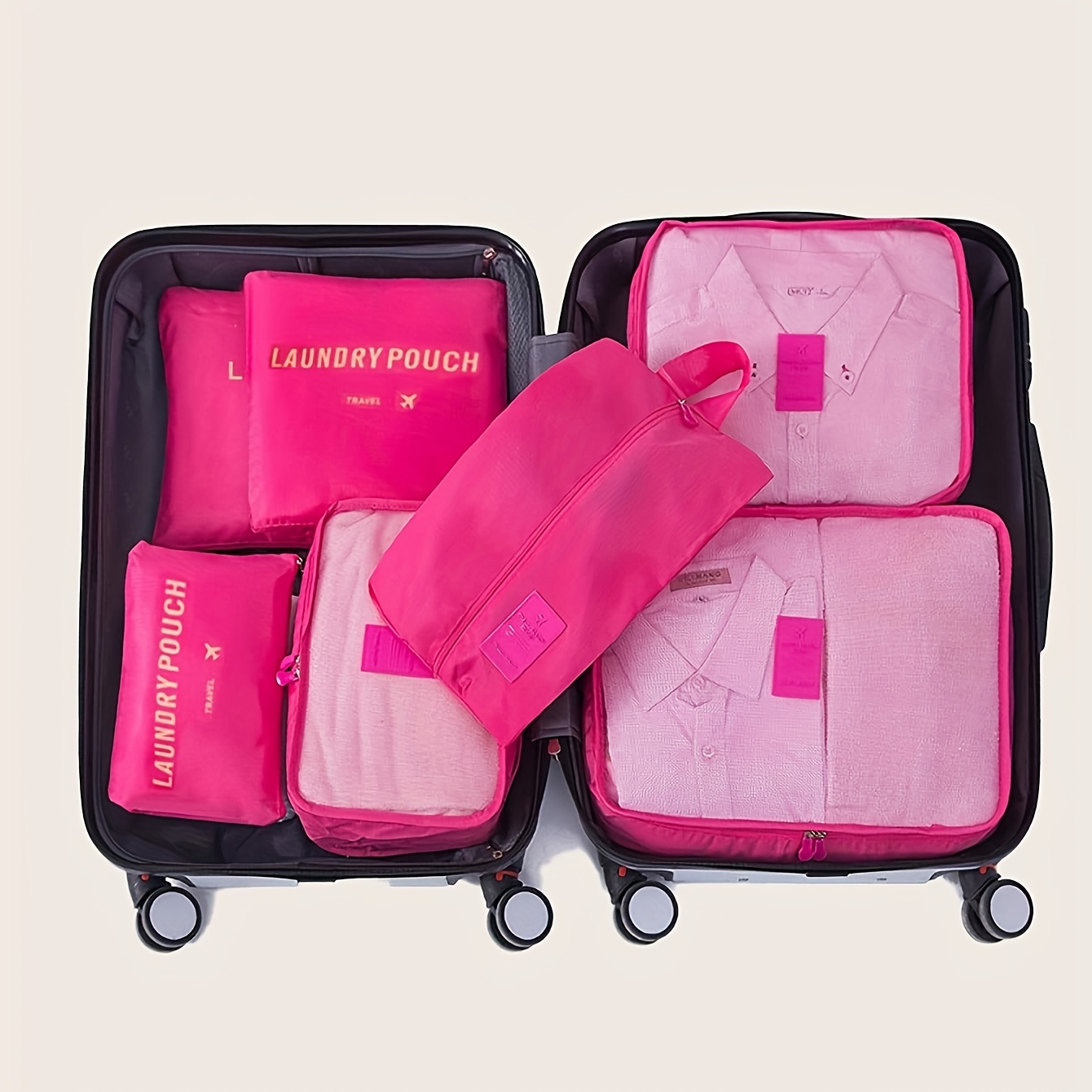 7Pcs/Set Travel Luggage Organiser Suitcase Storage Bags Clothing Packing  Cubes