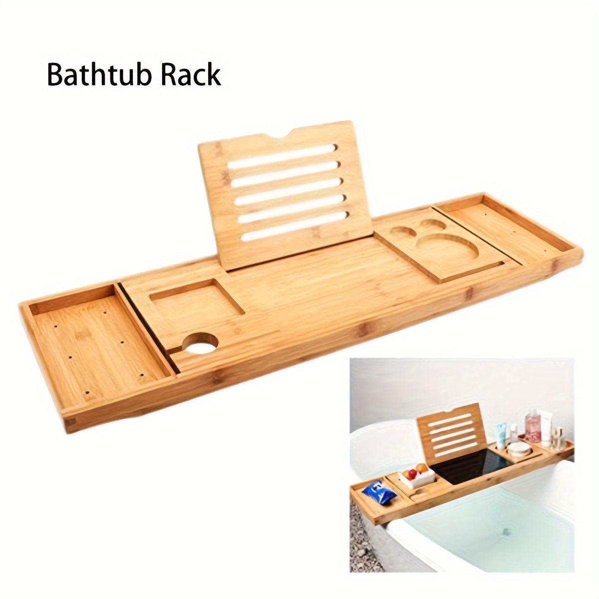 Multi-Function Retractable Bathtub Storage Rack Bath Tray Shelf