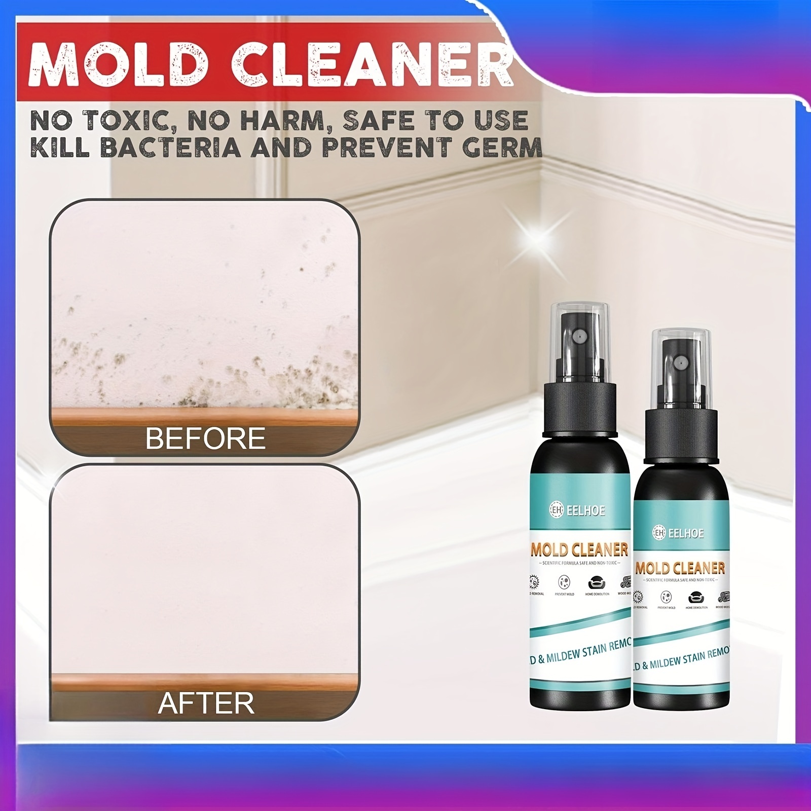 Mildew Remover Cleaner Mildew Spray for Ceramic Tiles Wall Anti-mold Cleaner