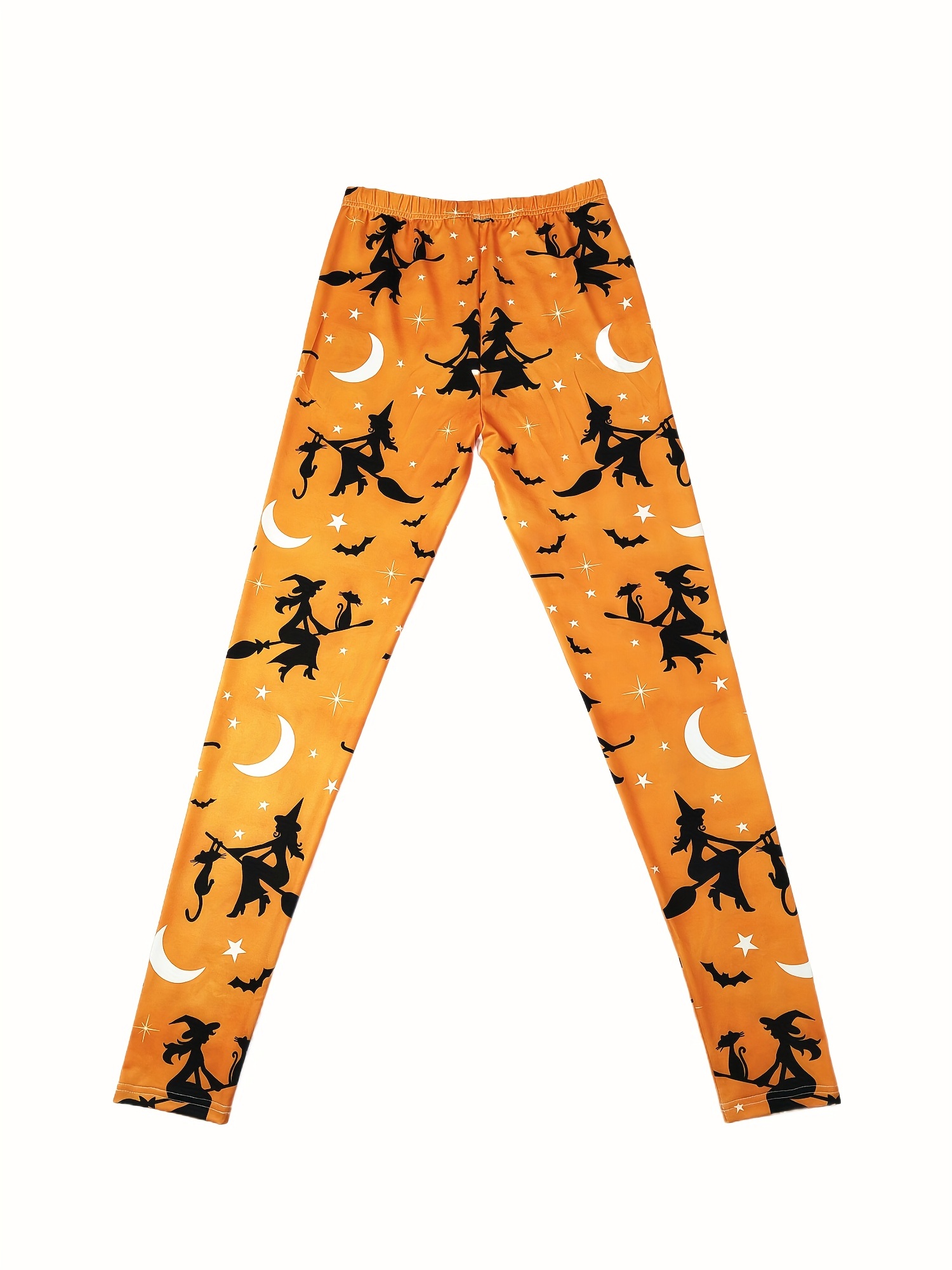 Halloween Bat Print Skinny Leggings Casual Elastic Waist - Temu