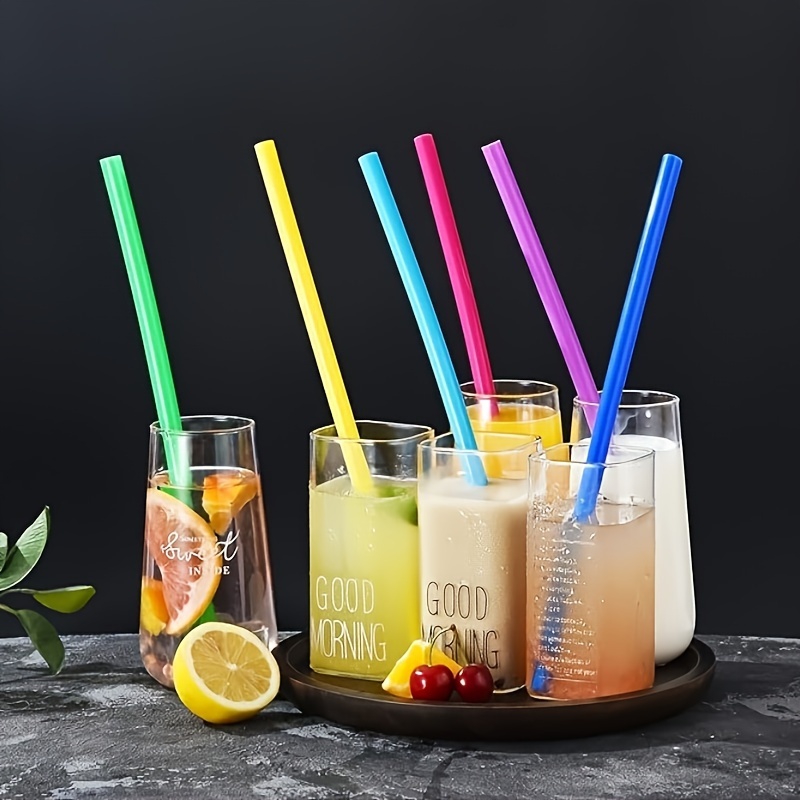 6Pcs Reusable Silicone Drinking Straws Flexible Straws with Cleaning Brush  Decor