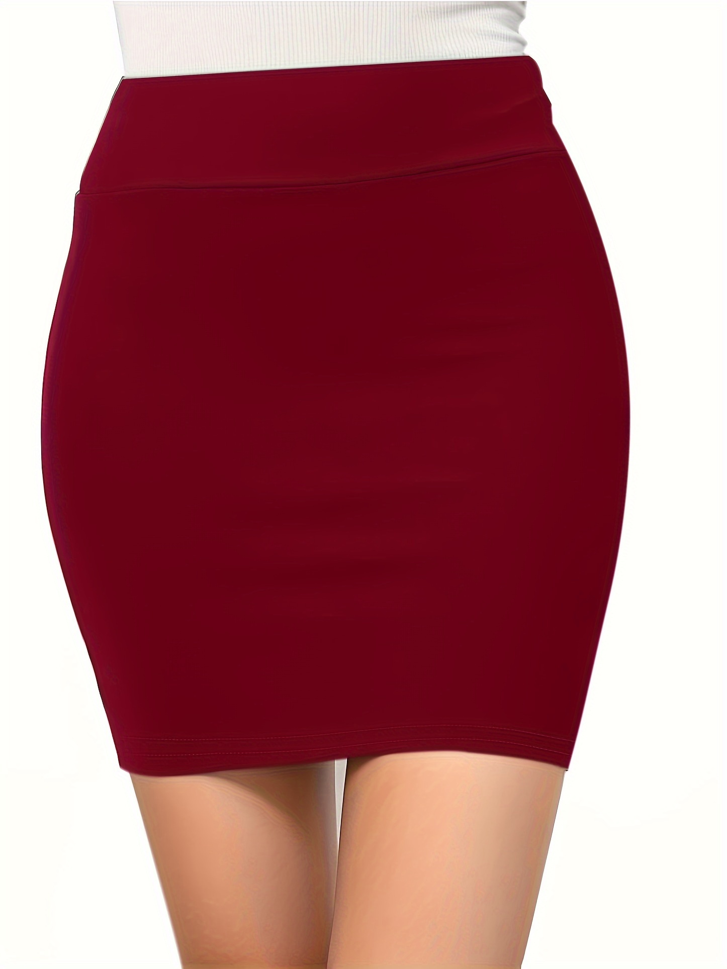 High Waist Bodycon Mini Falda Sexy Sólido Falda Abertura - Temu