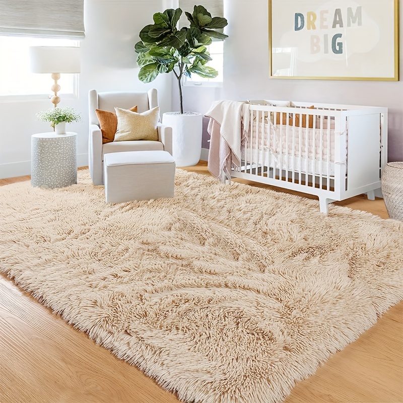 Alfombras peludas beige para dormitorio, sala de estar, súper suaves y  esponjosas para niños y bebés, alfombra moderna de felpa para decoración  del