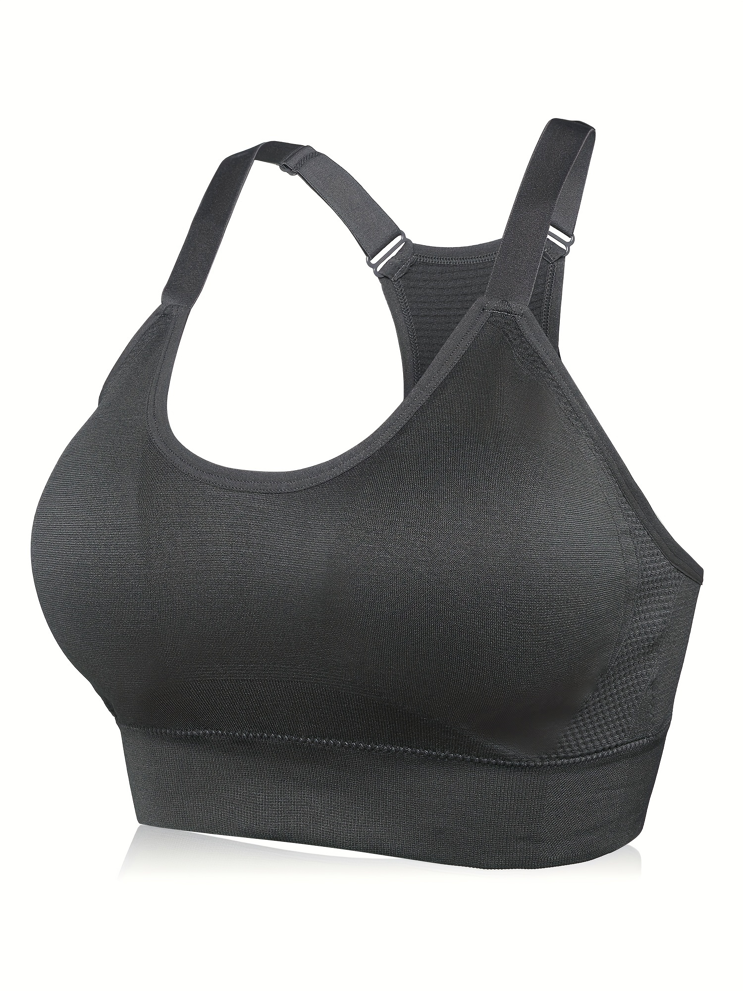 Seamless Comfortable Sports Bra Removable Pad Solid Color - Temu