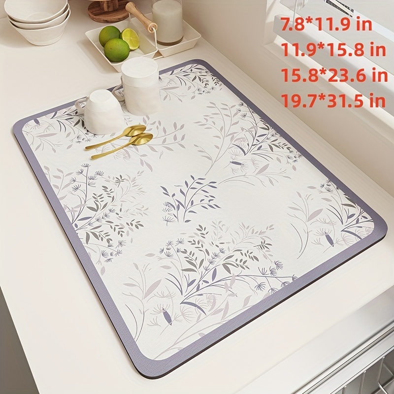 Non slip Silicone Dish Drying Mat With Expanded Small Flower - Temu