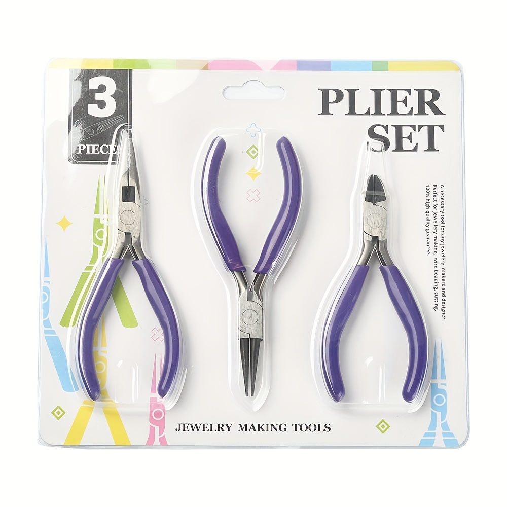 Jewelry Pliers Tool Kit With Needle Round Wire Cutter And - Temu