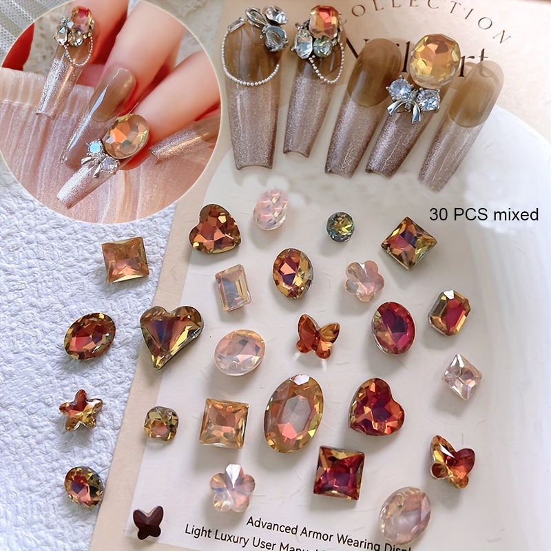 Stylish Colorful Cute Heart shaped Crystal Gem Rhinestone - Temu